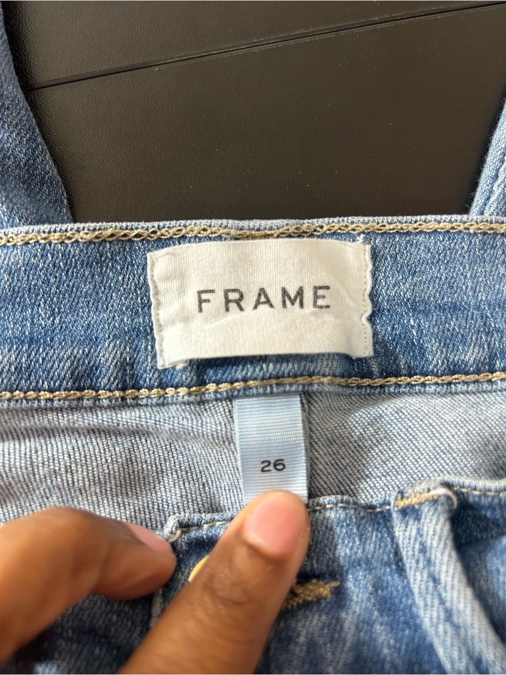 FRAME Le Sylvie Crop Kirah Wash High Rise Skinny Raw Hem Jeans Denim Size 26 - Picture 3 of 6